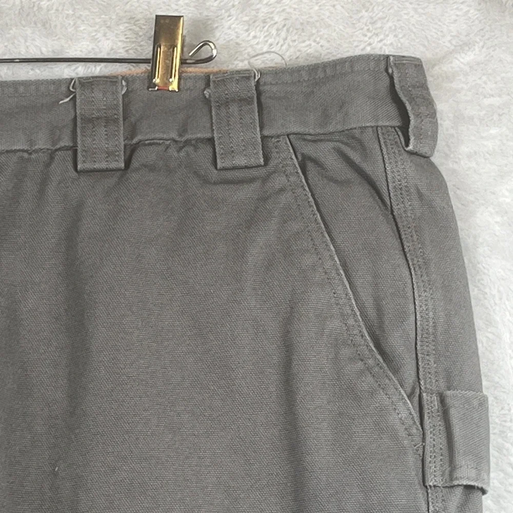 Duluth Trading Heavy Canvas Cargo Pants Mens 46x30 Gray Relaxed Fit Work -- 2